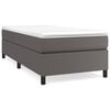 vidaXL Estructura de cama con somier cuero sint&eacute;tico gris 90x200 cm