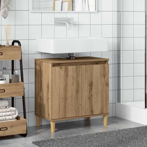 vidaXL Mueble de lavabo madera de ingeniería roble artisan 58x33x60 cm