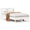 vidaXL Estructura de cama sin colch&oacute;n madera maciza blanca 120x190 cm