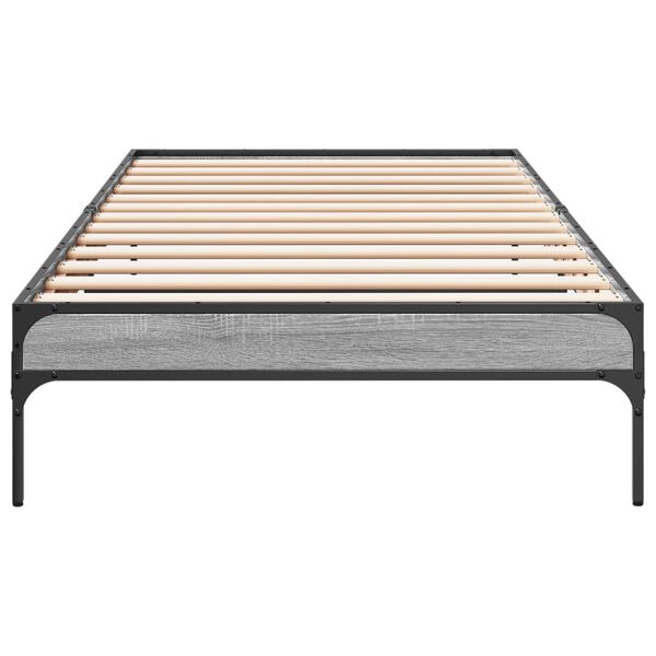 vidaXL Estructura cama madera ingenier&iacute;a metal gris Sonoma 90x190 cm
