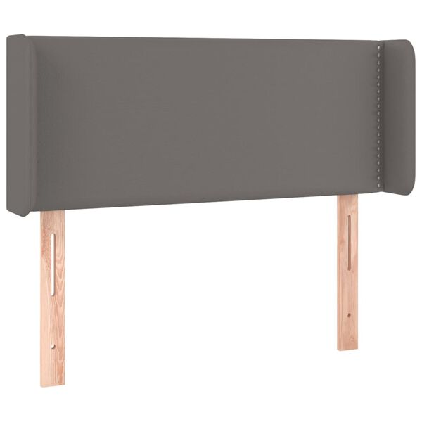 vidaXL Cabecero con LED cuero sintético gris 103x16x78/88 cm