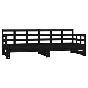 vidaXL Sof&aacute; cama extra&iacute;ble sin colch&oacute;n negro 2x(90x190) cm