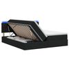vidaXL Cama de almacenamiento LED con colch&oacute;n Negro 200 x 200 cm Tela