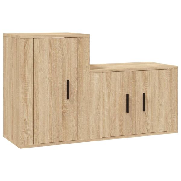 vidaXL Set de muebles para TV 2 pzas madera contrachapada roble sonoma