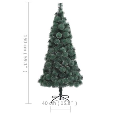 vidaXL Árbol de Navidad artificial con luces PVC&PE verde 150 cm