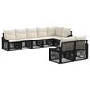 vidaXL Conjunto de sof&aacute;s de jard&iacute;n 8 pcs Negro rat&aacute;n sint&eacute;tico