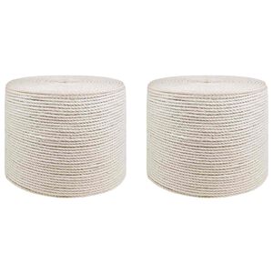 vidaXL Cuerda de yute 2 uds. 2 mm Blanco 100% yute Tossa