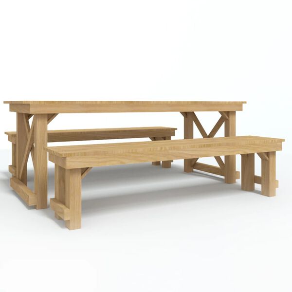 vidaXL Juego de comedor de jard&iacute;n 3 piezas madera de pino impregnada