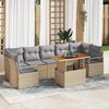 vidaXL Conjunto de sof&aacute; de jard&iacute;n con coj&iacute;n Manual 8 pcs Beige y gris