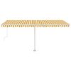 vidaXL Toldo automático LED sensor de viento amarillo blanco 500x300cm