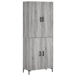 vidaXL Aparador alto madera contrachapada gris sonoma 69,5x34x180 cm