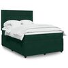 vidaXL Cama box spring con colch&oacute;n terciopelo verde oscuro 160x200 cm