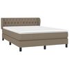 vidaXL Cama box spring con colch&oacute;n tela gris taupe 140x190 cm