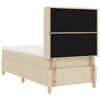 vidaXL Cama tipo Box Spring con colch&oacute;n Crema 90 x 190 cm tela