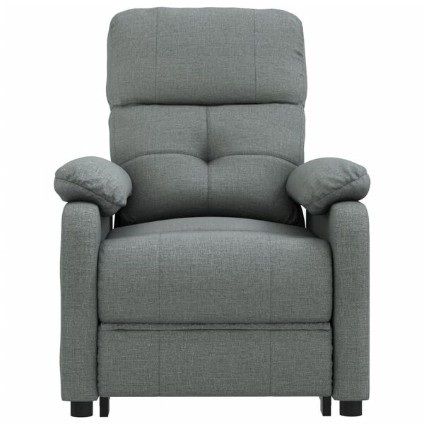 vidaXL Sillón de masaje eléctrico tela gris oscuro
