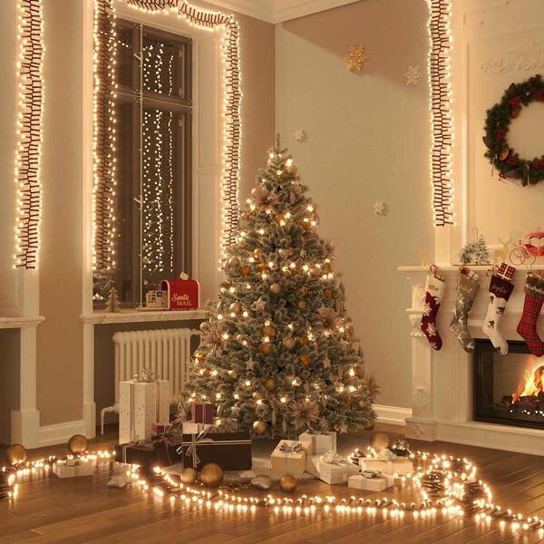 vidaXL Tira de luces de racimo con 400 LED PVC blanco cálido 7,4 m