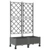 vidaXL Jardinera con enrejado y ruedas 2 uds. Gris Claro PP