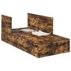 vidaXL Cama con almacenamiento con puerta Roble ahumado 100 x 200 cm