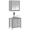vidaXL Set de muebles de ba&ntilde;o 2 pzas madera contrachapada gris sonoma