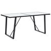 vidaXL Mesa de comedor de vidrio templado blanco 160x80x75 cm