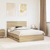 vidaXL Estructura de cama Roble Sonoma 140 x 190 cm Madera Ingenieril