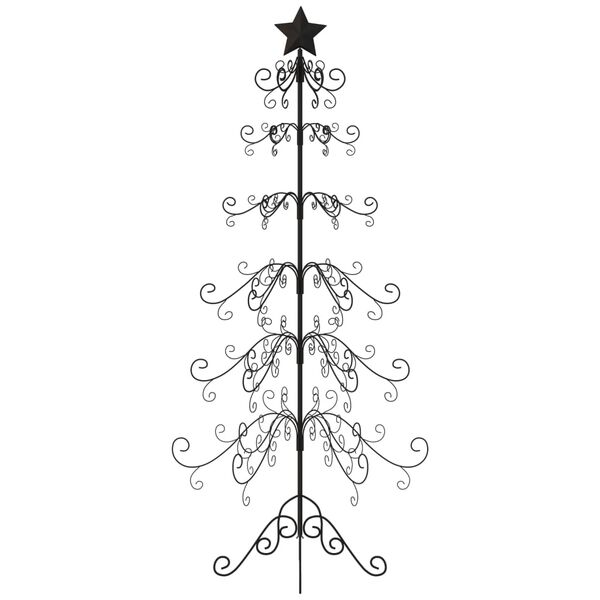 vidaXL Árbol de Navidad para decoración metal negro 180 cm