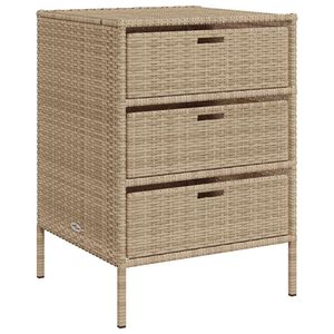 vidaXL Armario de almacenaje de jard&iacute;n rat&aacute;n PE beige 55x59x80 cm