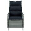 vidaXL Sillón reclinable de jardín con reposapiés ratán PE gris claro