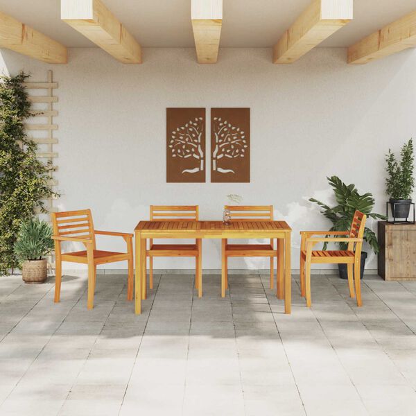 vidaXL Conjunto de Comedor de Jardín 5 pcs Marrón