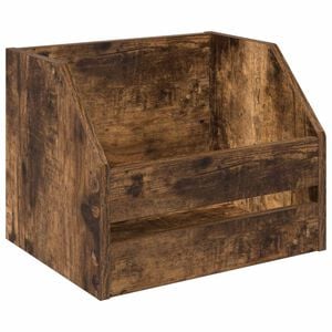 vidaXL Caja para &aacute;lbumes de vinilo Roble Ahumado 38 x 30 x 29 cm