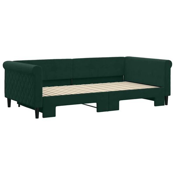 vidaXL Sof&aacute; cama nido terciopelo verde oscuro 100x200 cm