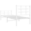 vidaXL Estructura cama sin colch&oacute;n con estribo metal blanco 75x190 cm