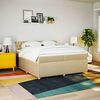 vidaXL Cama box spring con colch&oacute;n tela color crema 200x200 cm