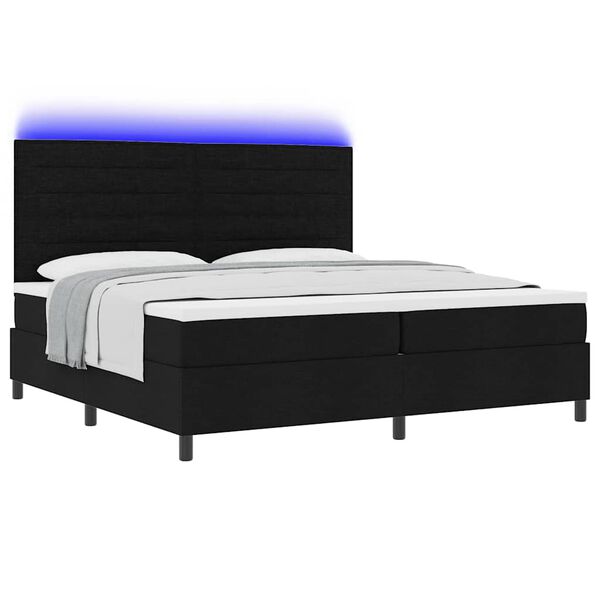 vidaXL Cama tipo Box Spring con colch&oacute;n Negro 200 x 200 cm tela