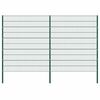 vidaXL Panel de valla con postes de hierro 349x200 cm verde