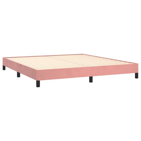 vidaXL Estructura de cama sin colch&oacute;n terciopelo rosa 160x200 cm