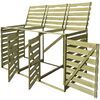 vidaXL Cobertizo triple de contenedor de basura madera impregnada 240L
