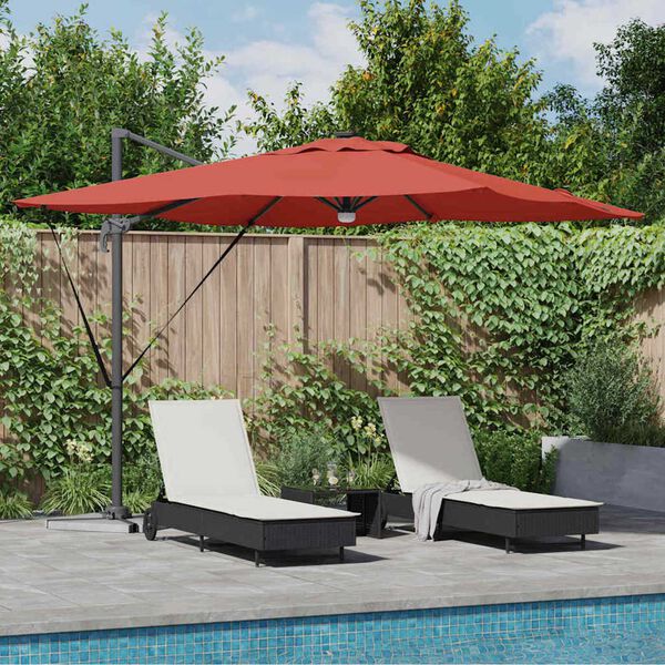 vidaXL Parasol Roma Rojo 286 x 284 x 270 cm Aluminio y poli&eacute;ster