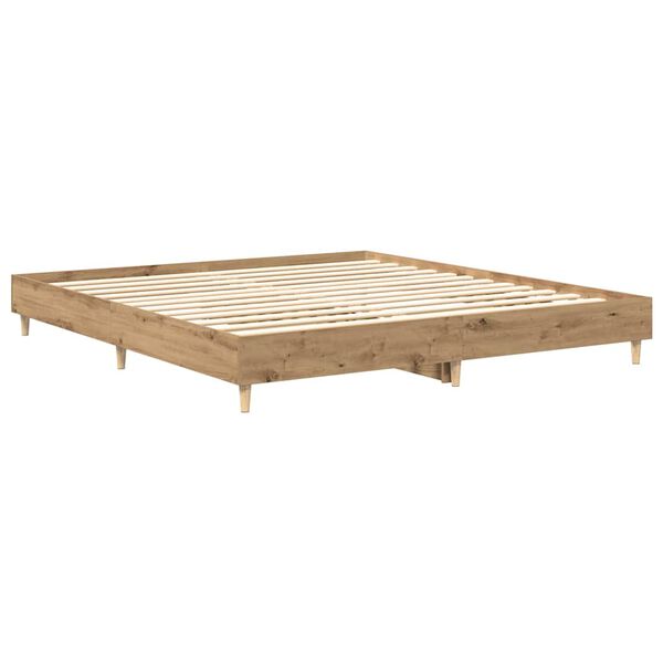 vidaXL Estructura de cama sin colch&oacute;n roble artesanal 200x200 cm