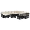 vidaXL Conjunto de sof&aacute;s de jard&iacute;n 13 pcs Negro y Blanco Crema
