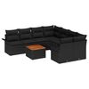 vidaXL Conjunto de sof&aacute;s de jard&iacute;n 9 uds. 8-N&uacute;mero de plazas Negro