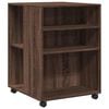 vidaXL Mesa auxiliar ruedas madera ingenier&iacute;a marr&oacute;n roble 55x60x78 cm