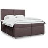 vidaXL Cama box spring con colch&oacute;n tela marr&oacute;n oscuro 200x200 cm