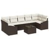 vidaXL Juego de Sof&aacute; Marr&oacute;n y crema 55 x 55 x 37 cm rat&aacute;n sint&eacute;tico
