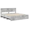 vidaXL Estructura de cama con cabecera Gris Concreto 180 x 200 cm