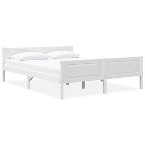 vidaXL Estructura de cama sin colch&oacute;n madera de pino blanco 120x200 cm
