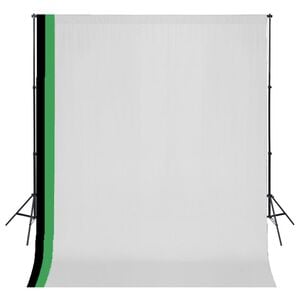 vidaXL Kit estudio 3 telones fondo algod&oacute;n estructura ajustable 3x3 m