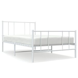 vidaXL Estructura cama sin colch&oacute;n con estribo metal blanco 107x203 cm