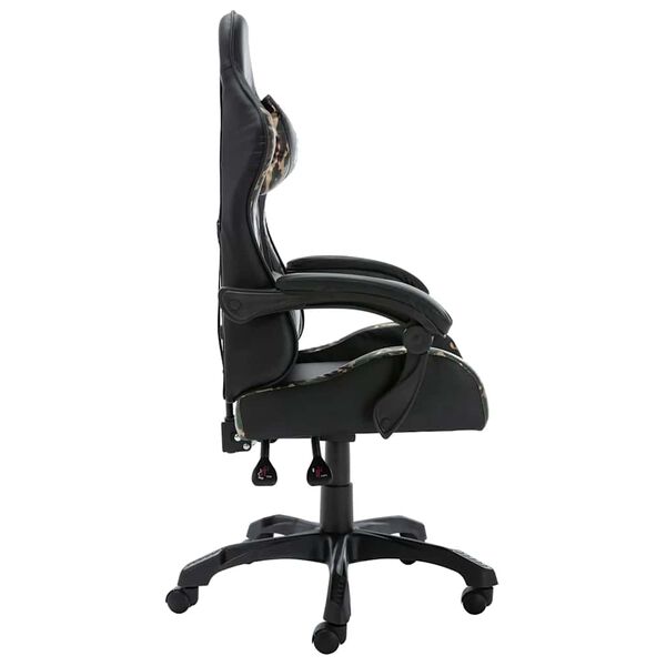 vidaXL Silla gaming de cuero sint&eacute;tico negro y camuflaje