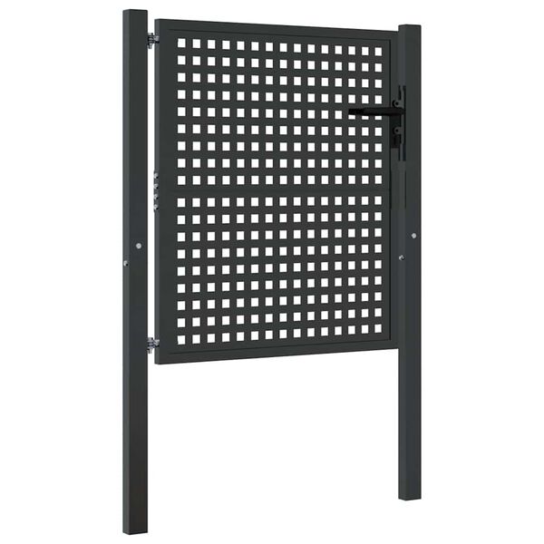 vidaXL Puerta de jard&iacute;n Antracita 100x100 cm Acero